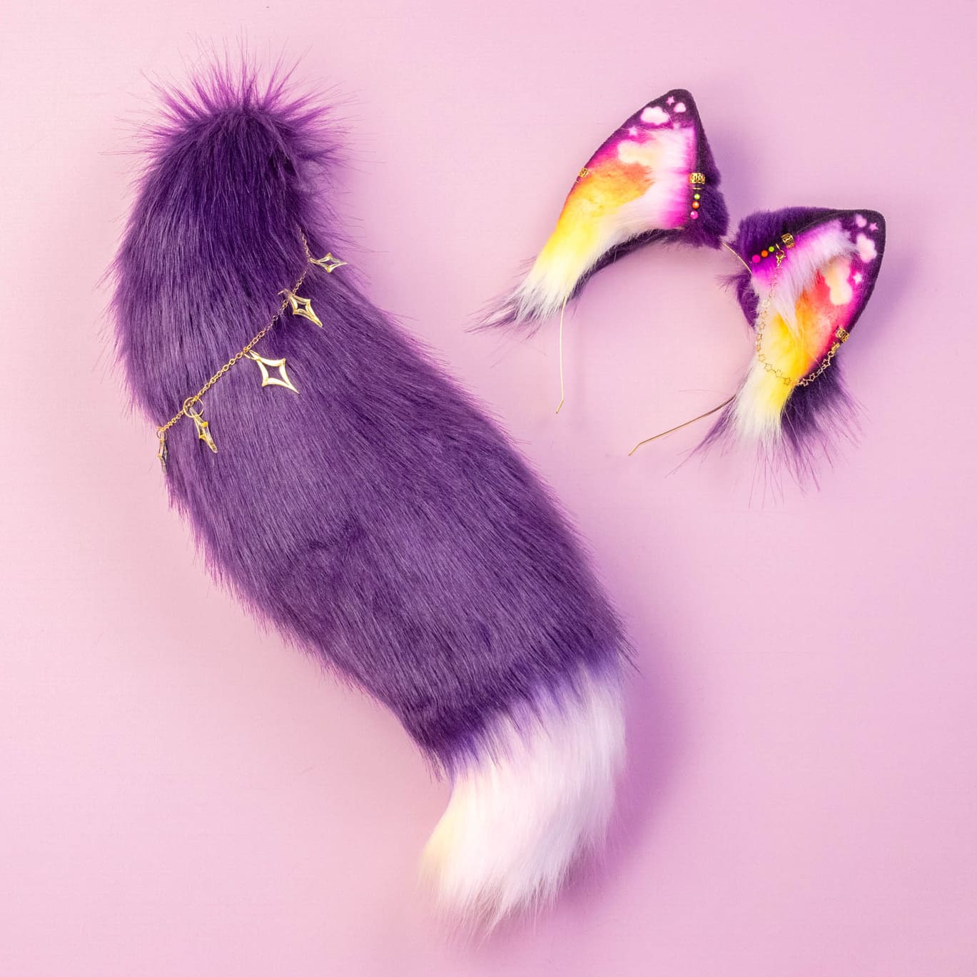 Violet Sunset Foxy Ears and Tail Set