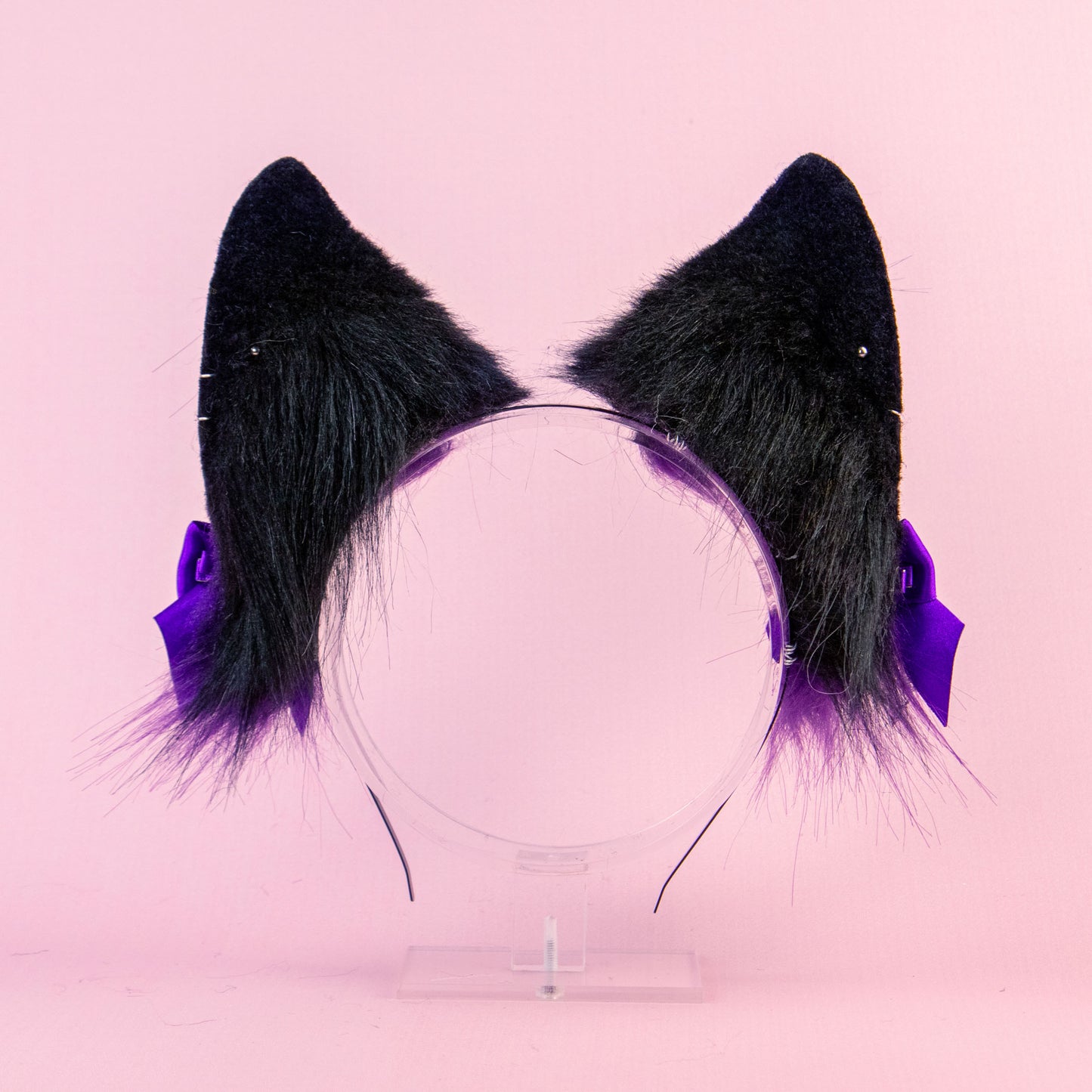 Black and Violet Fox Ears and Tail Set