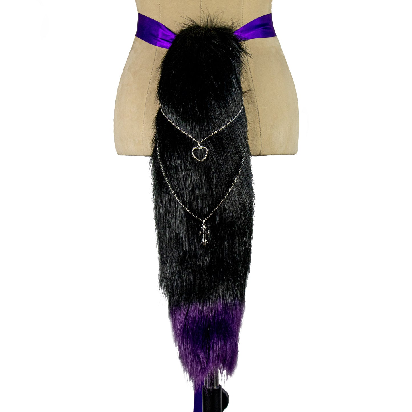 Black and Violet Fox Ears and Tail Set