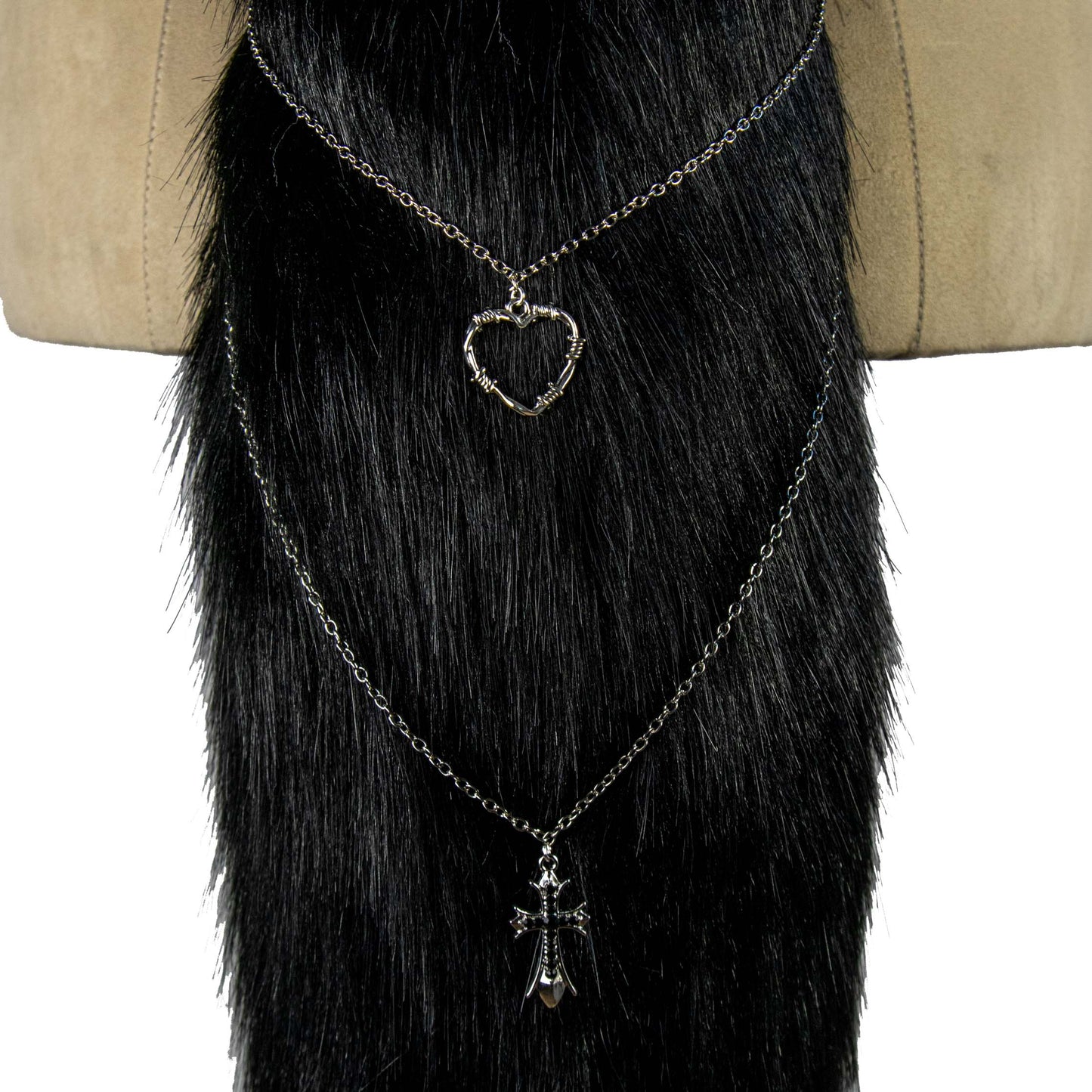 Black and Violet Fox Ears and Tail Set