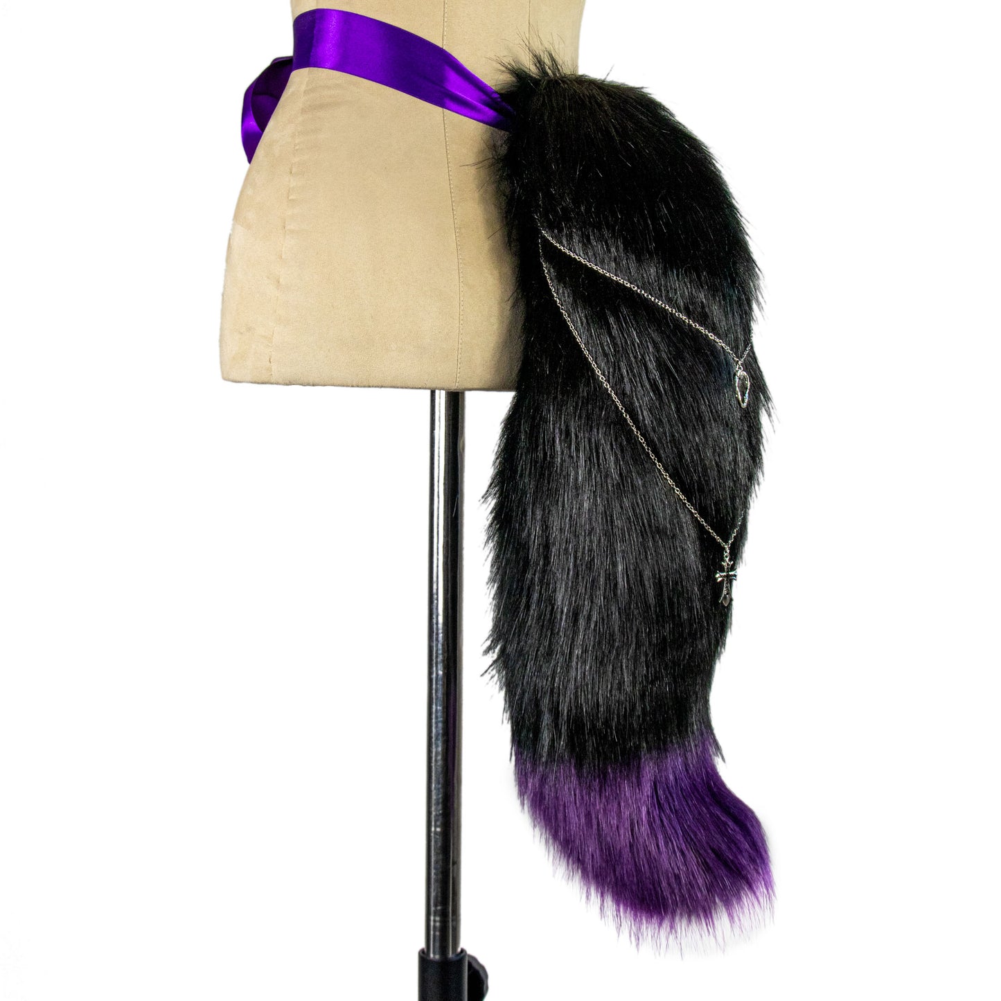 Black and Violet Fox Ears and Tail Set