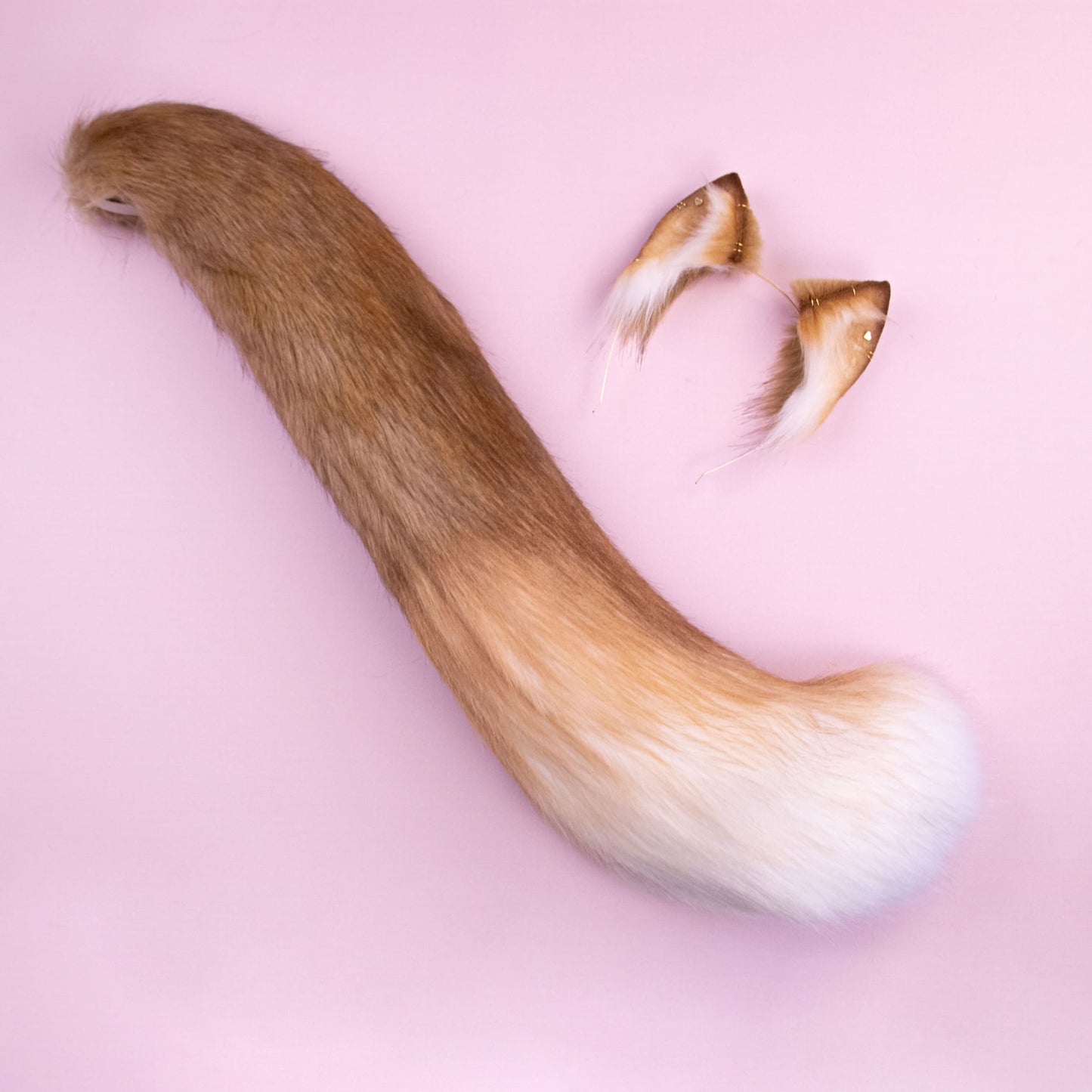 Golden Kitten Ears and Tail Set