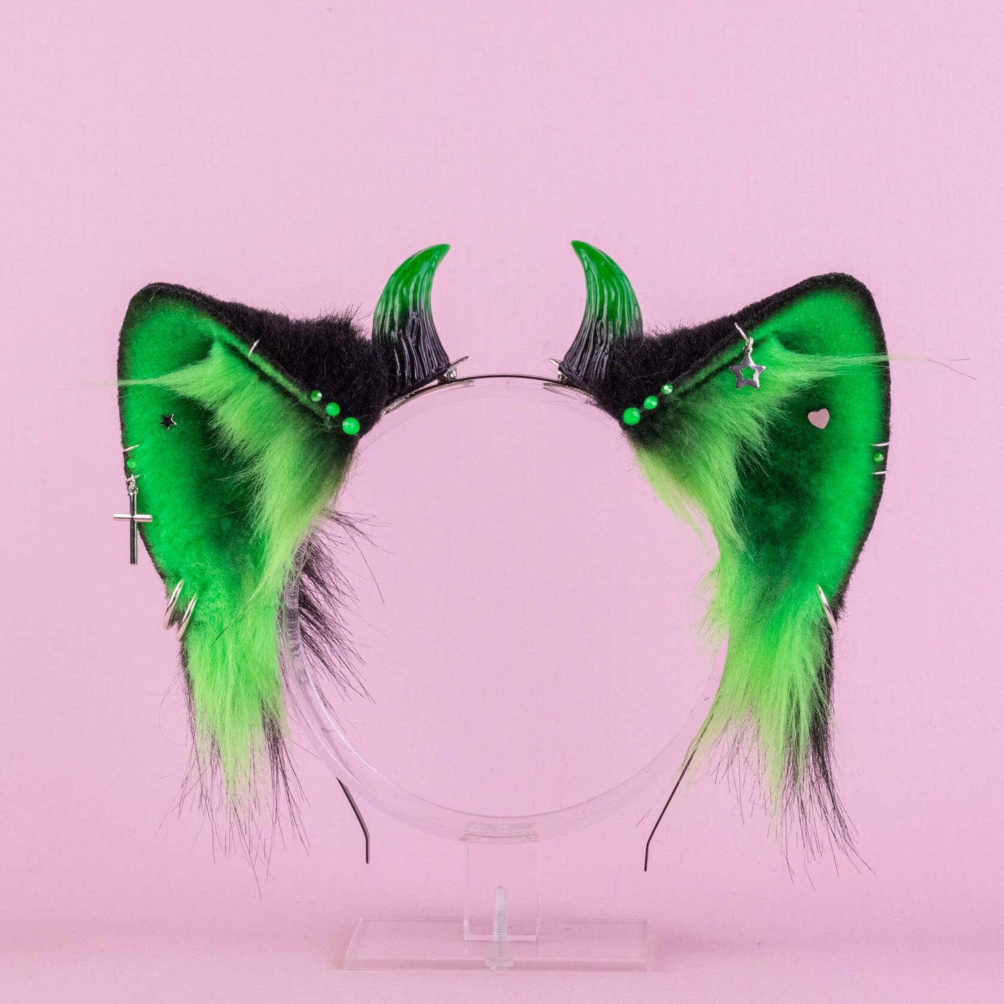 Neon Green Demon Foxy Ears and Tail Set