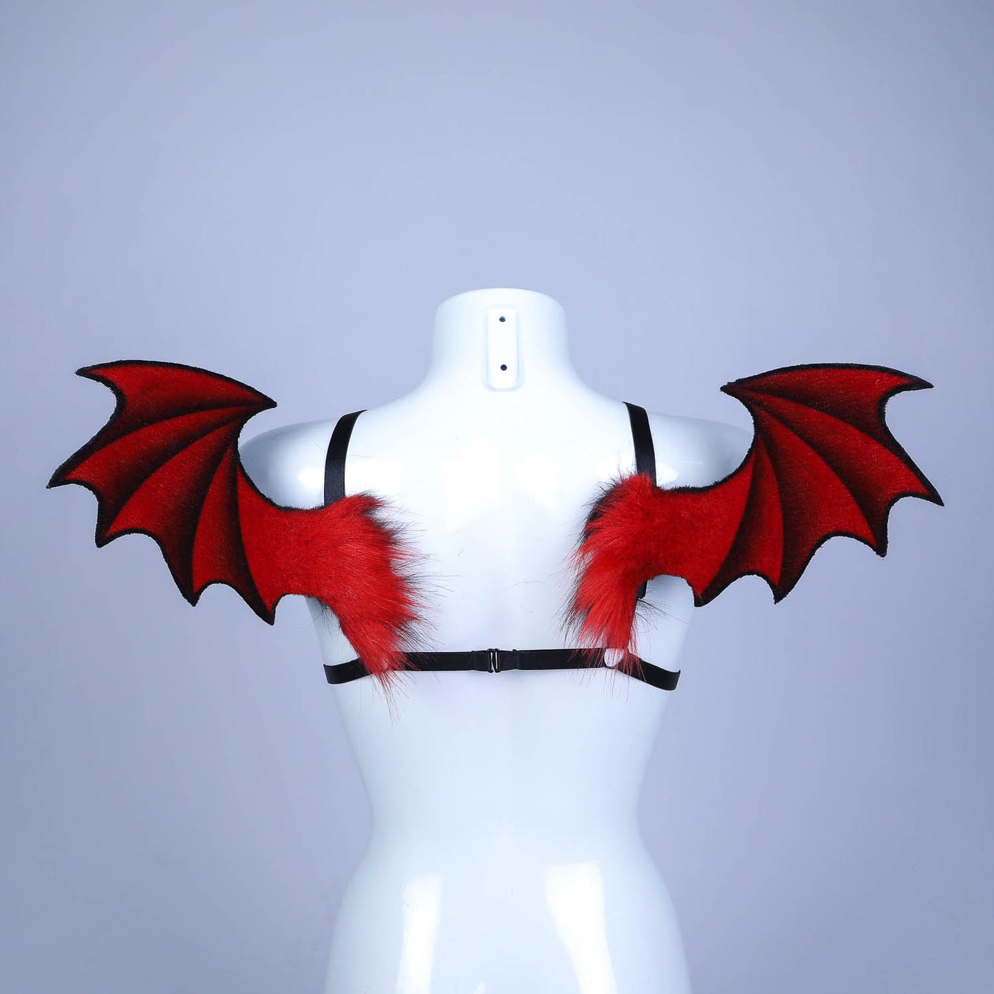 Black and Red Bat Ears and Wings
