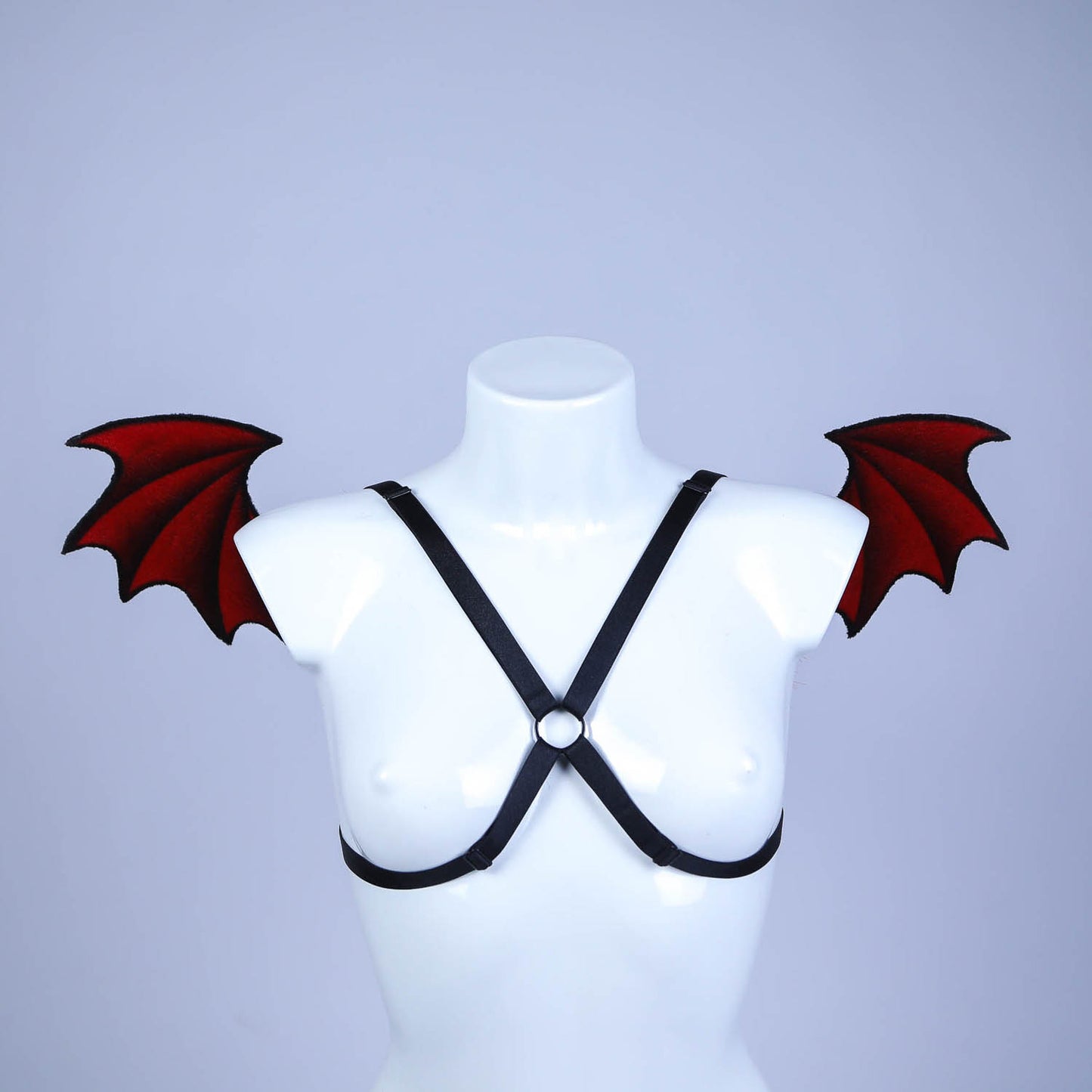 Black and Red Bat Ears and Wings