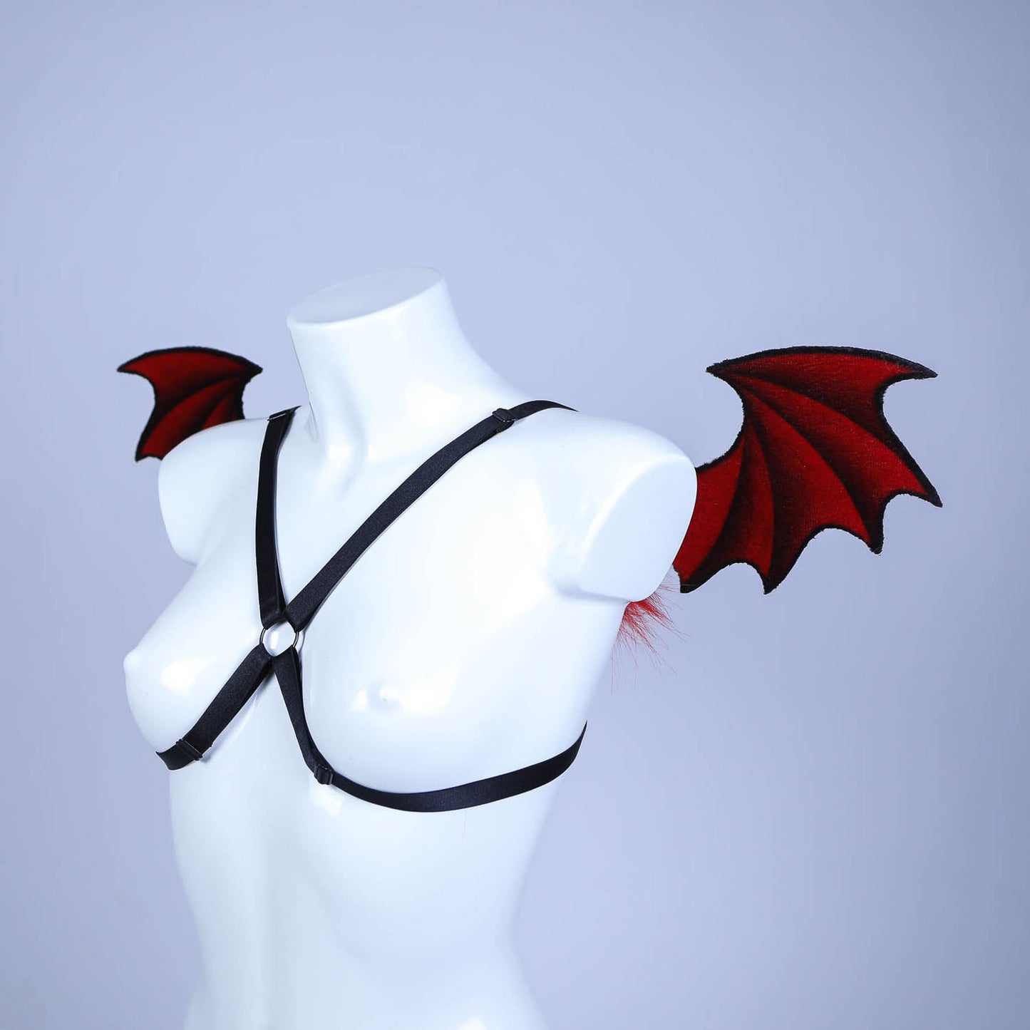 Black and Red Bat Ears and Wings