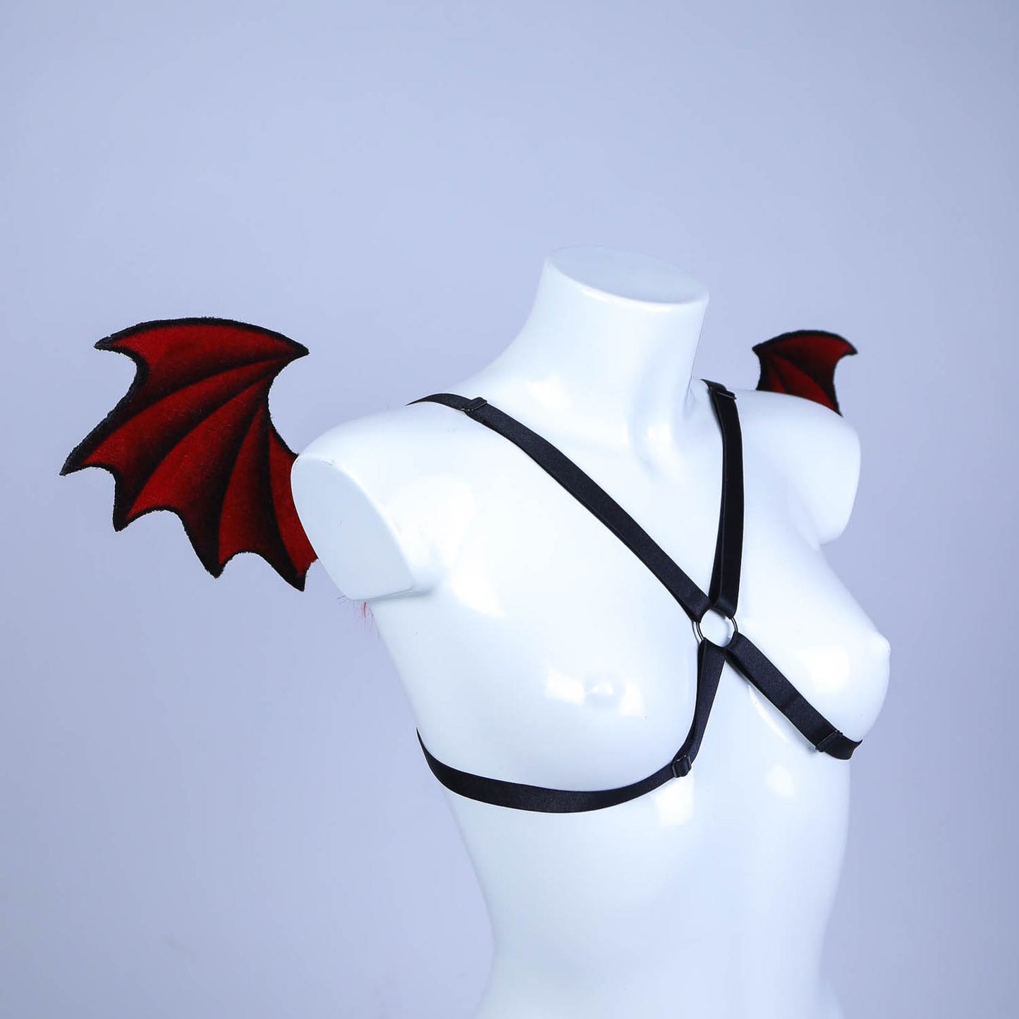Black and Red Bat Ears and Wings