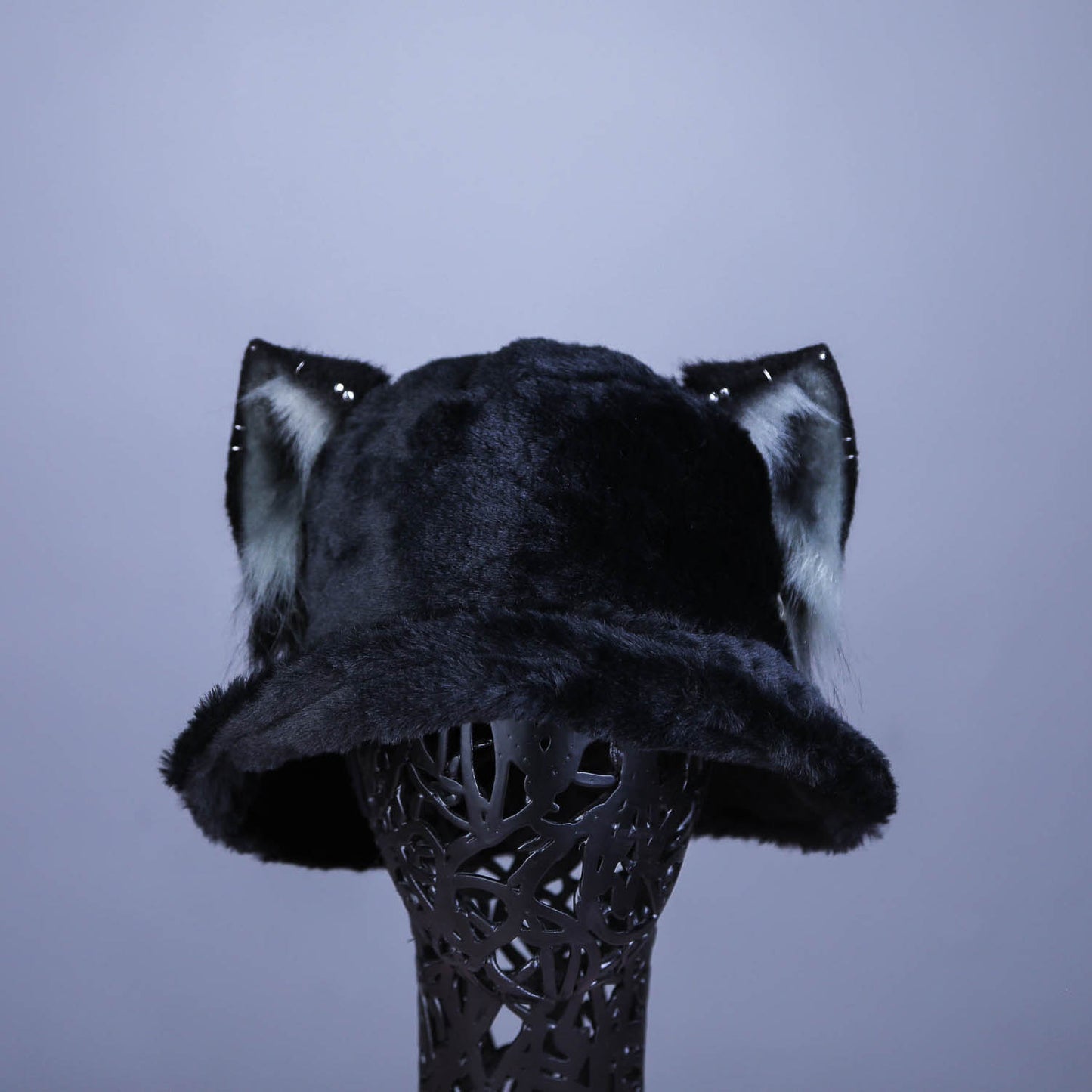 Black Kitten Hat (with gray and black ears)