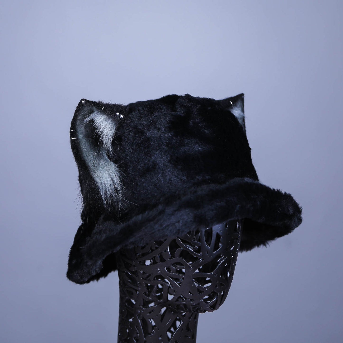 Black Kitten Hat (with gray and black ears)