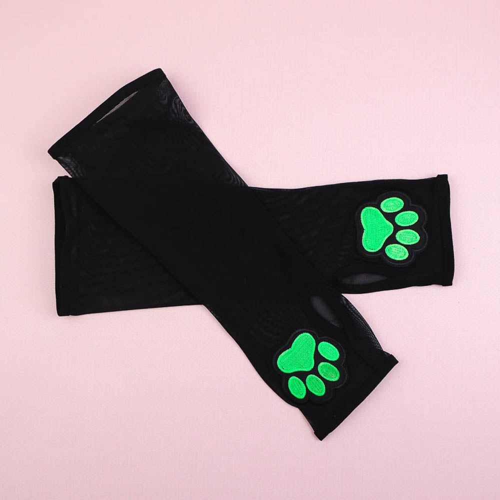 Green Spooky Kitty Ears and Tail Full Set