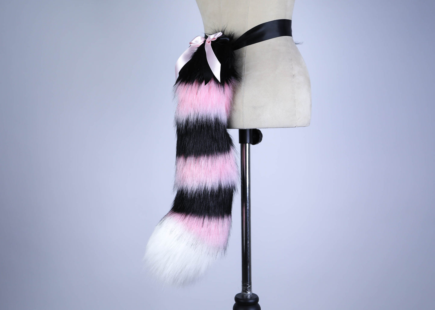Pink and Black Kitten Ears and Tail Set