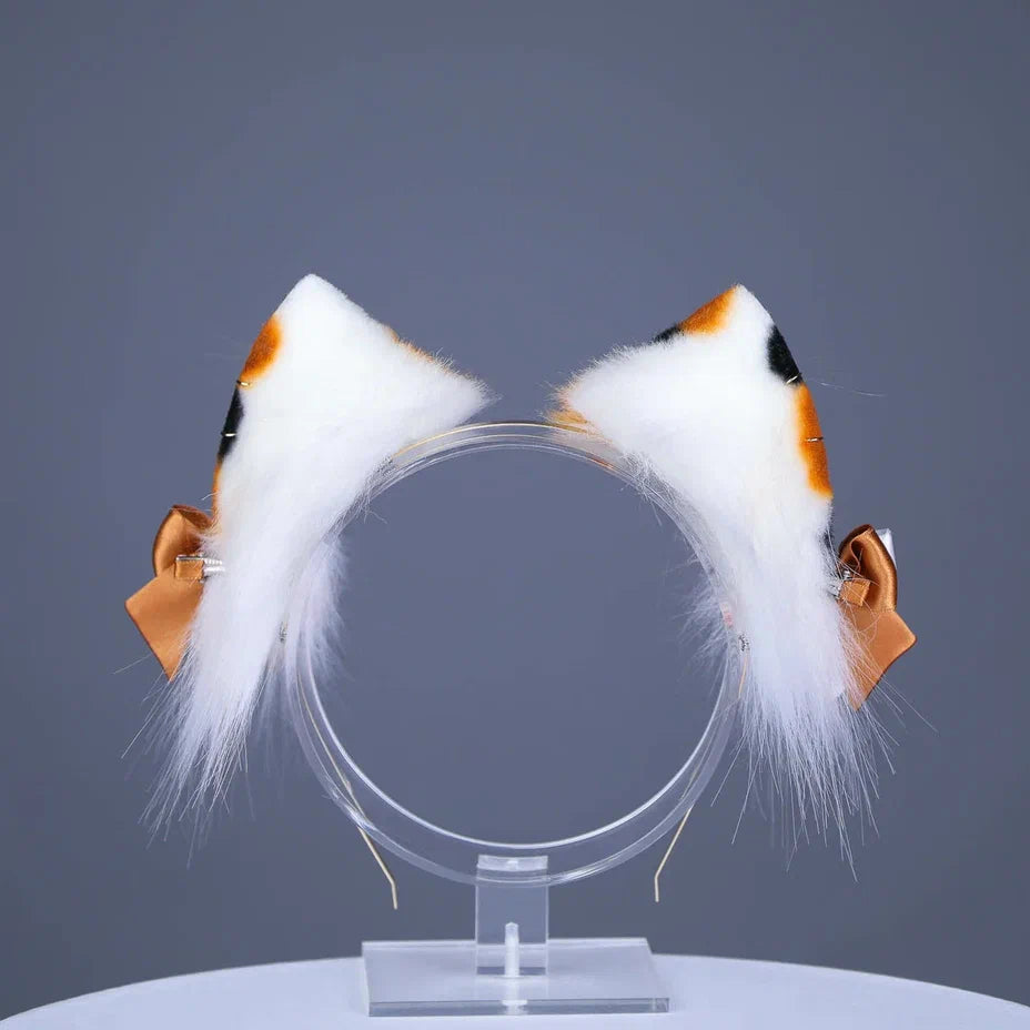 Calico Kitten Ears and Tail Set