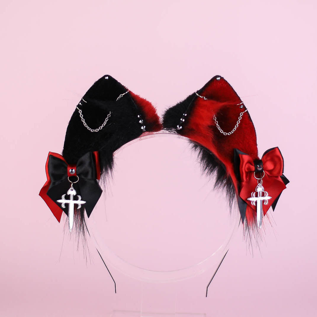 Mismatched Black&Red Cross Kitty Set