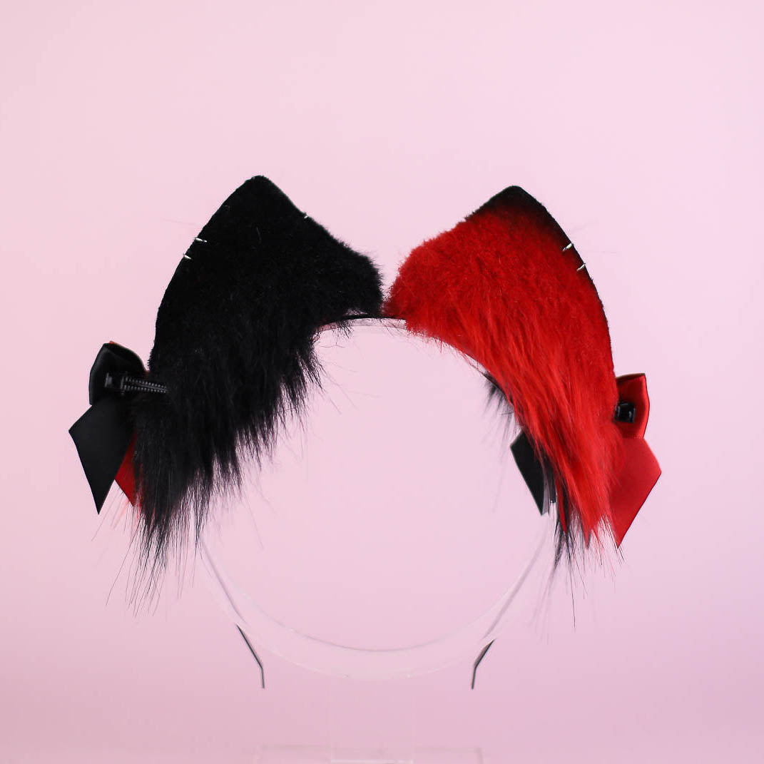 Mismatched Black&Red Cross Kitty Set