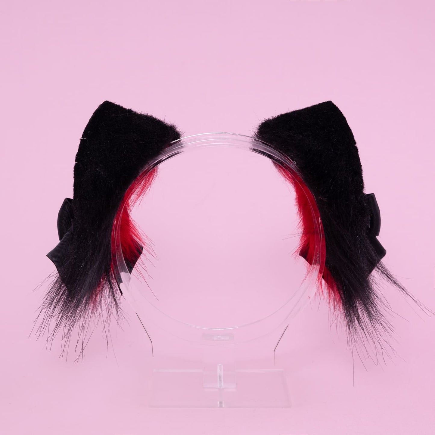 Black and Red Kitten Ears