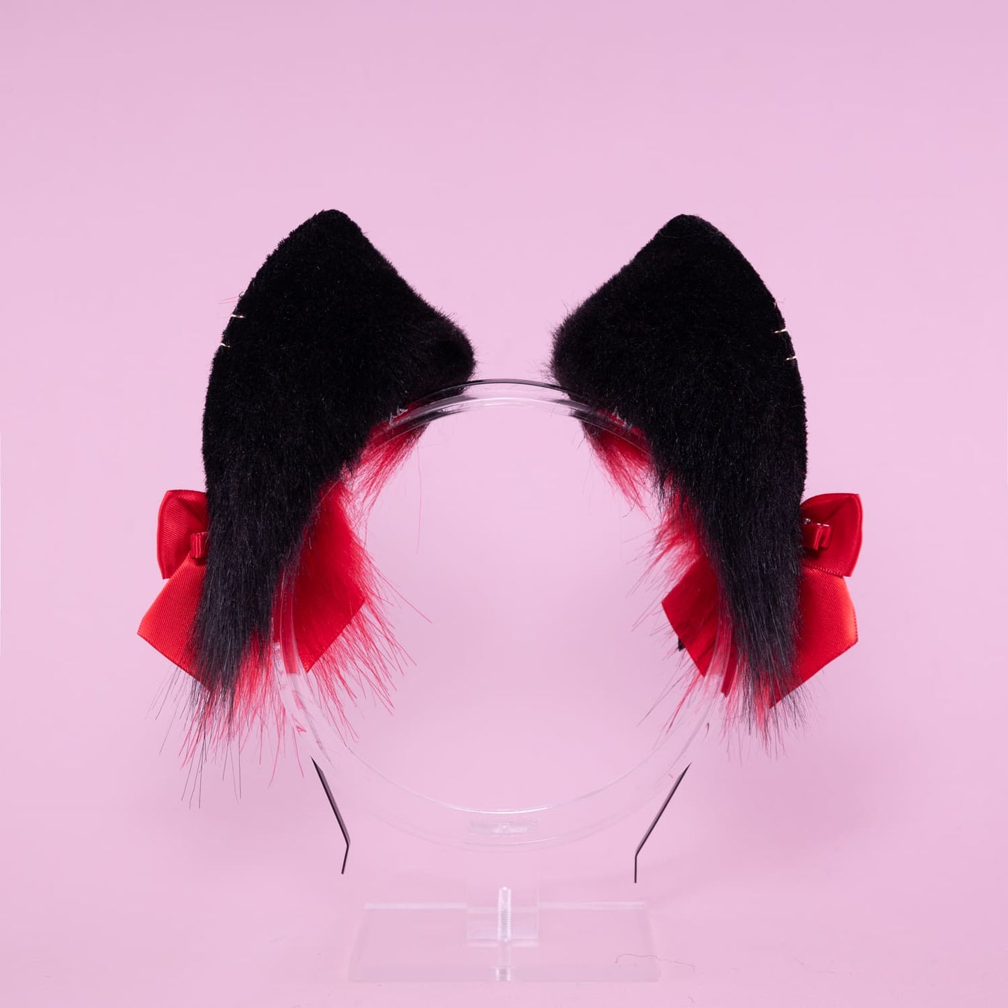 Black and Red Kitten Ears
