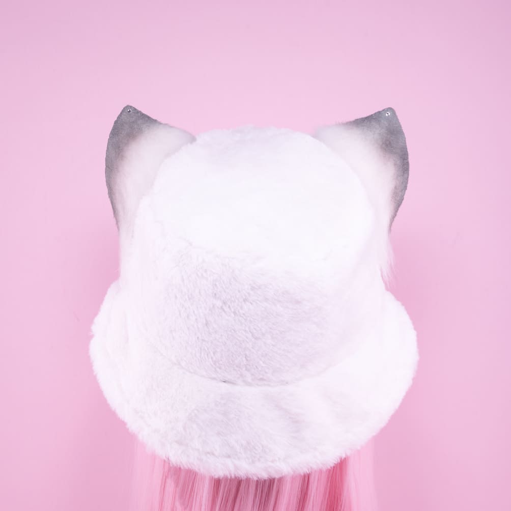 White and Grey Cat Hat