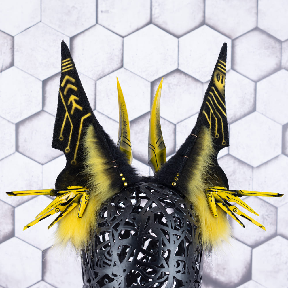 Yellow Cyber Anubis with Horns