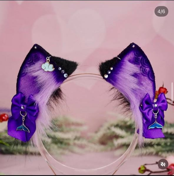 Purple Koi Kitten ears