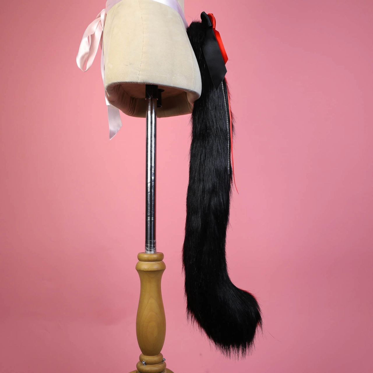 Mismatched Black&Red Cross Kitty Tail