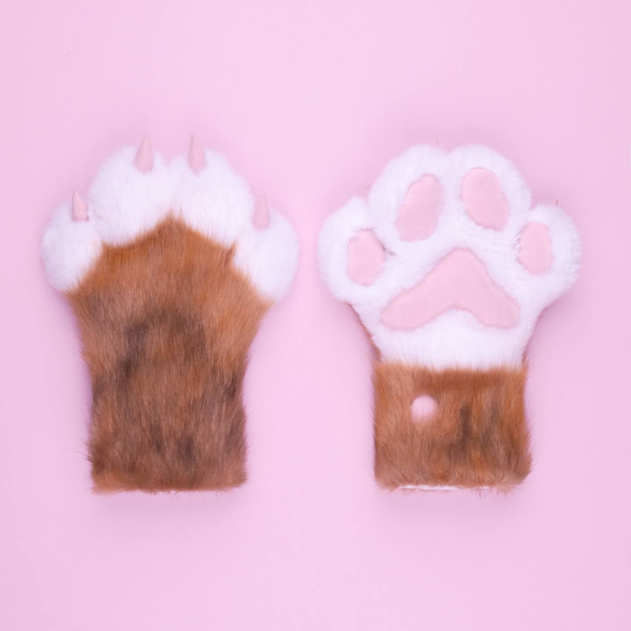 Orange Kitten Paws Gloves