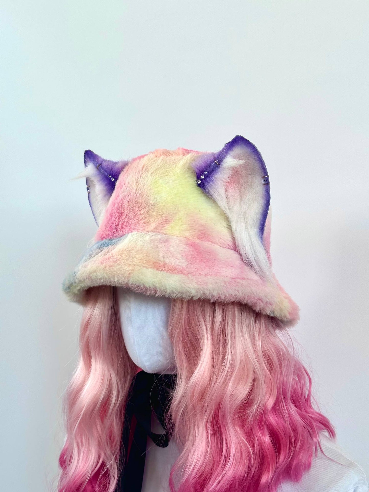 Pastel Rainbow Fluffy Hat RFS