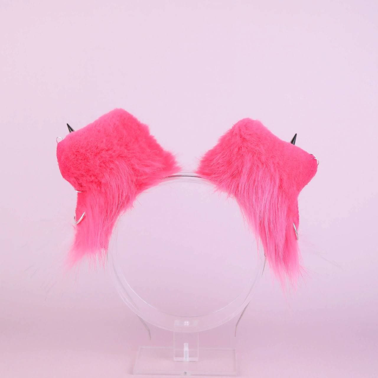 Pink Spiked Puppy Ears and Tail Set