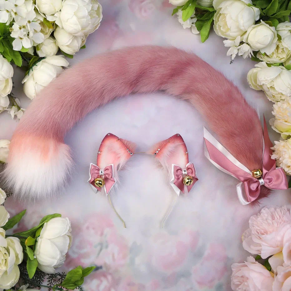 Mauve Cat Ears and Tail Set