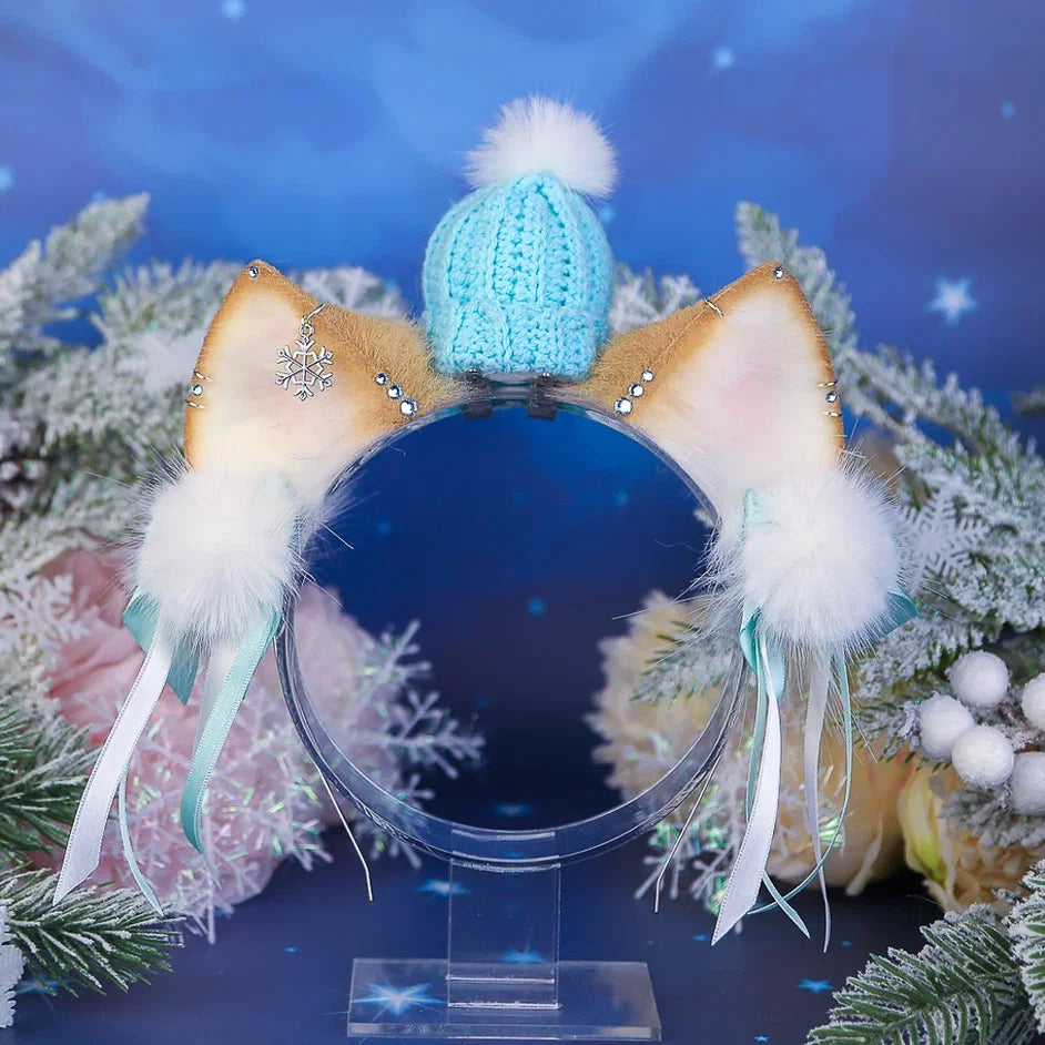 Beige Winter Kitten Ears
