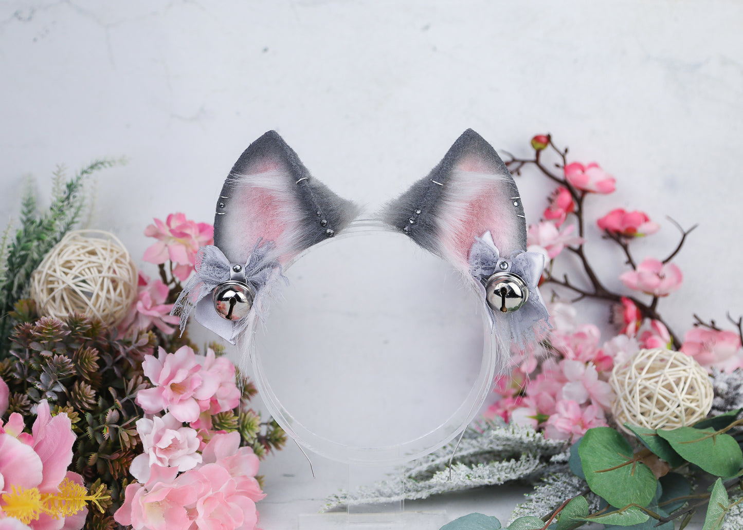 Grey Cat Ears and Tail Set