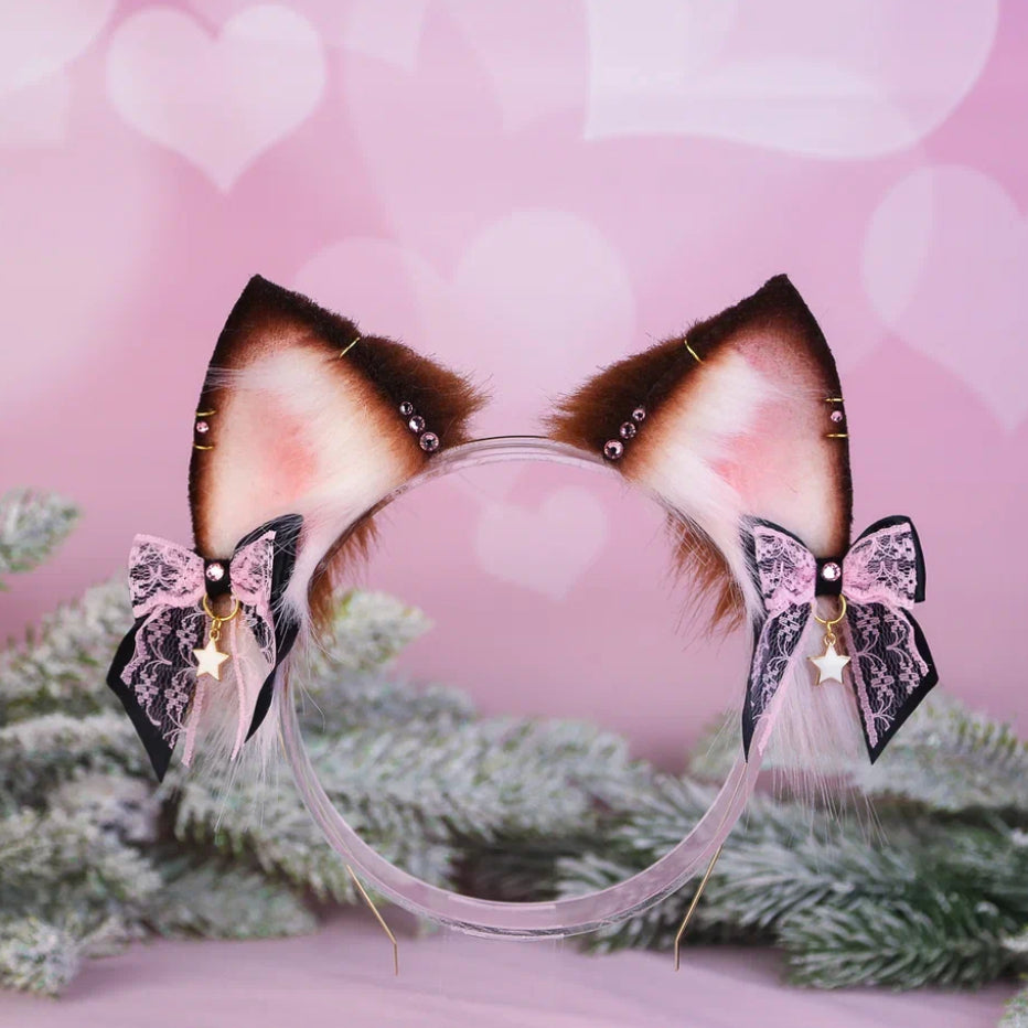 Brown Starry Cat Ears