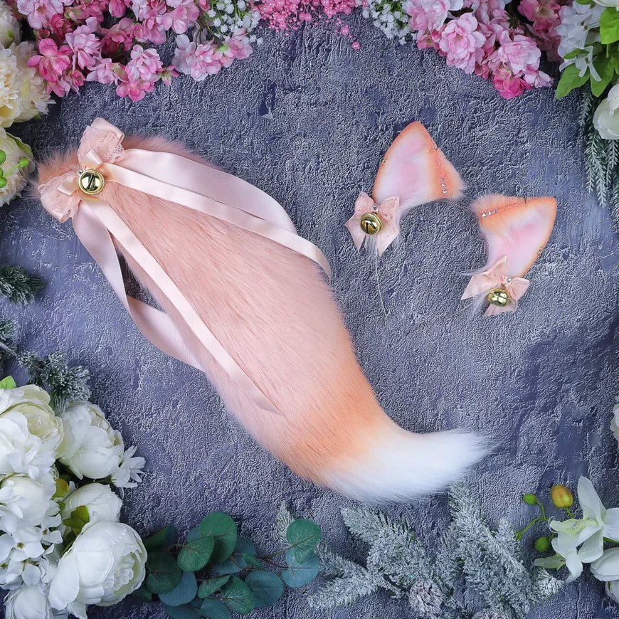 Peachy Fox Ears and Tail Set