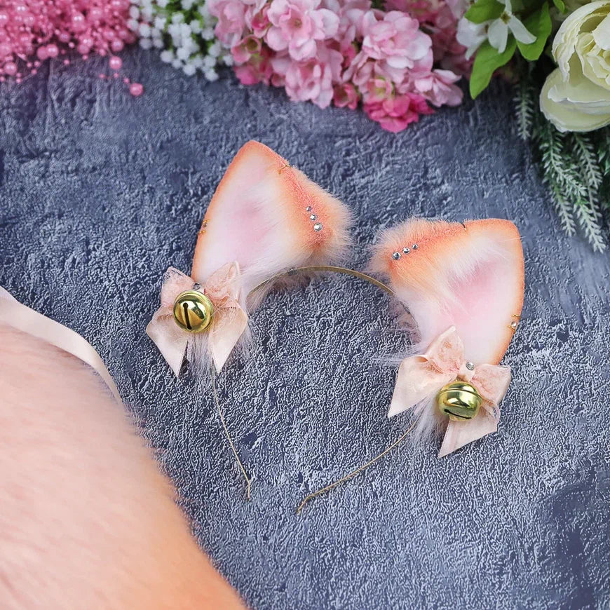 Peachy Fox Ears and Tail Set
