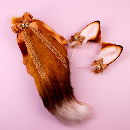 Ginger Fox Ears and Tail Set