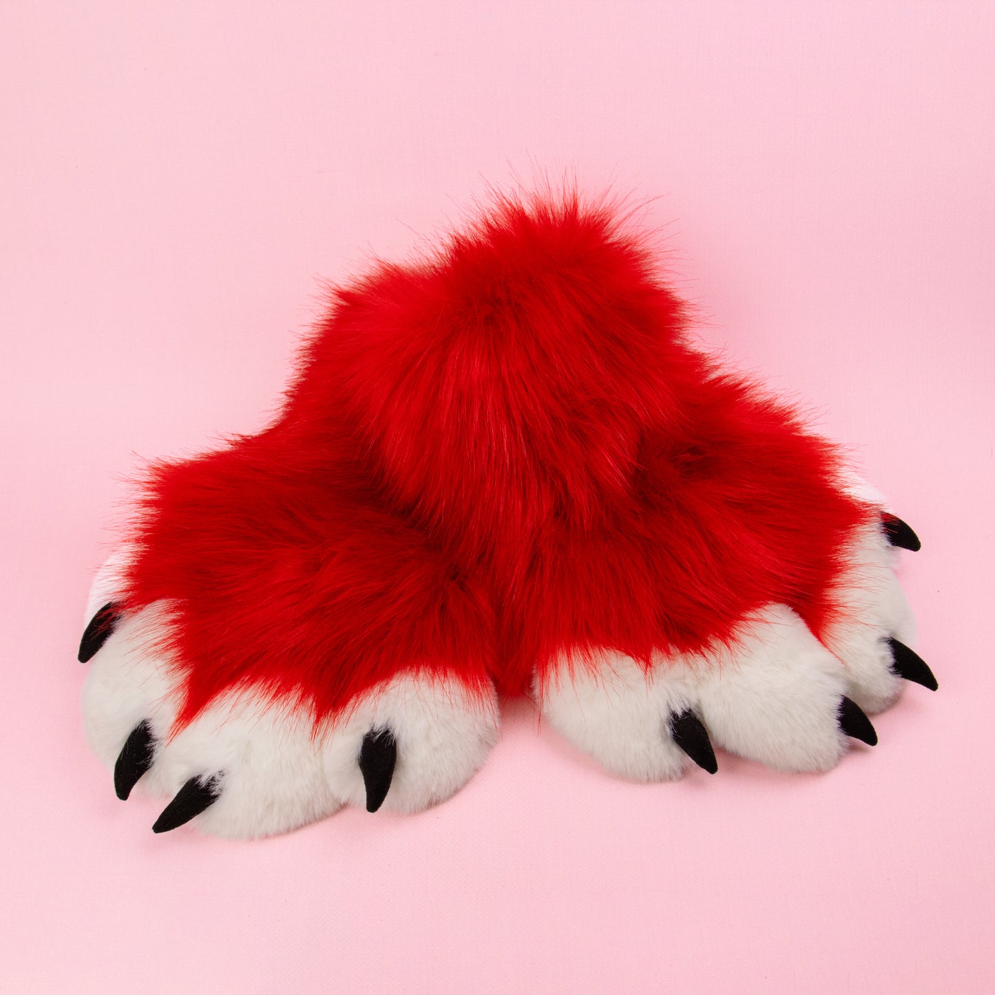 Red and Black Kitten Paws Gloves