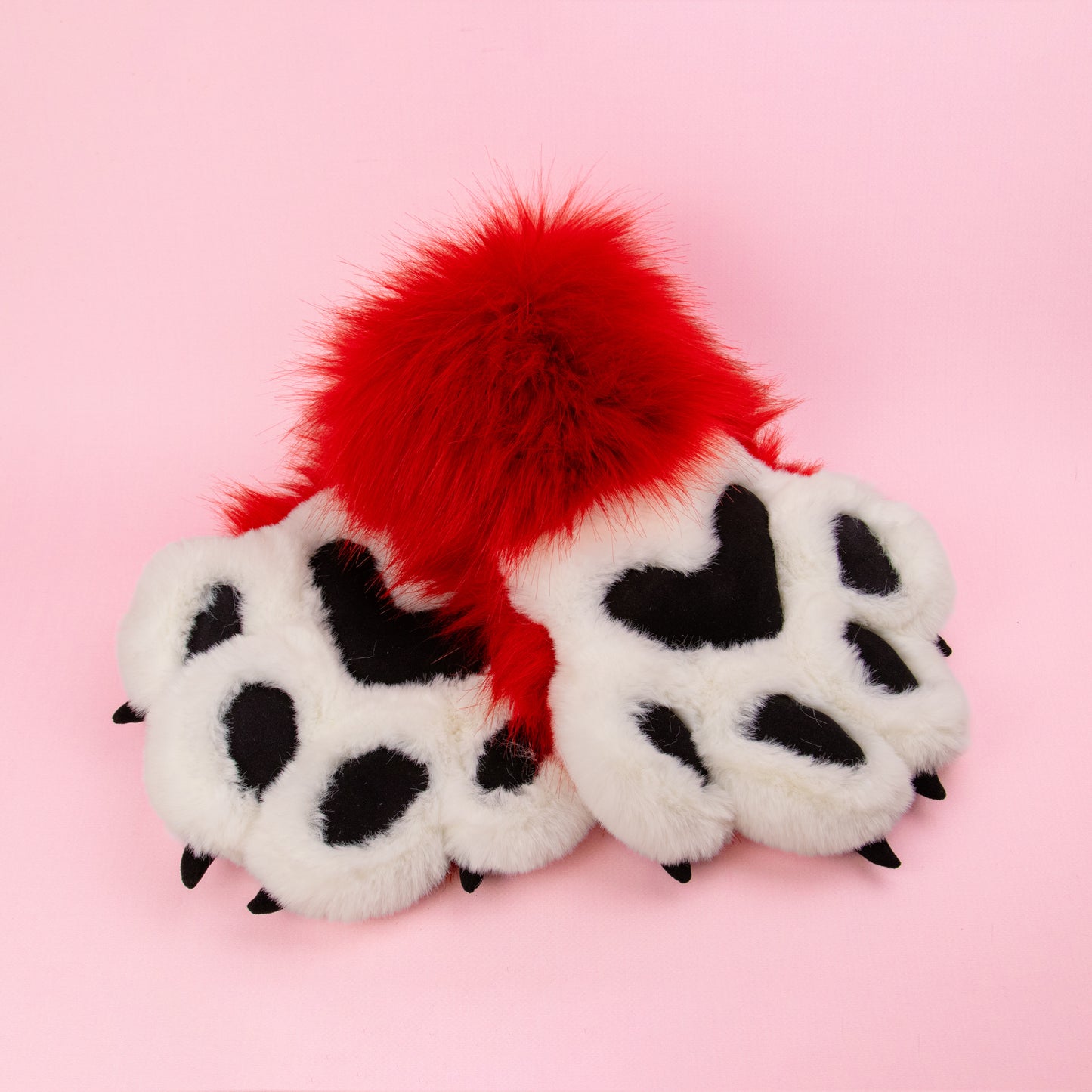 Red and Black Kitten Paws Gloves