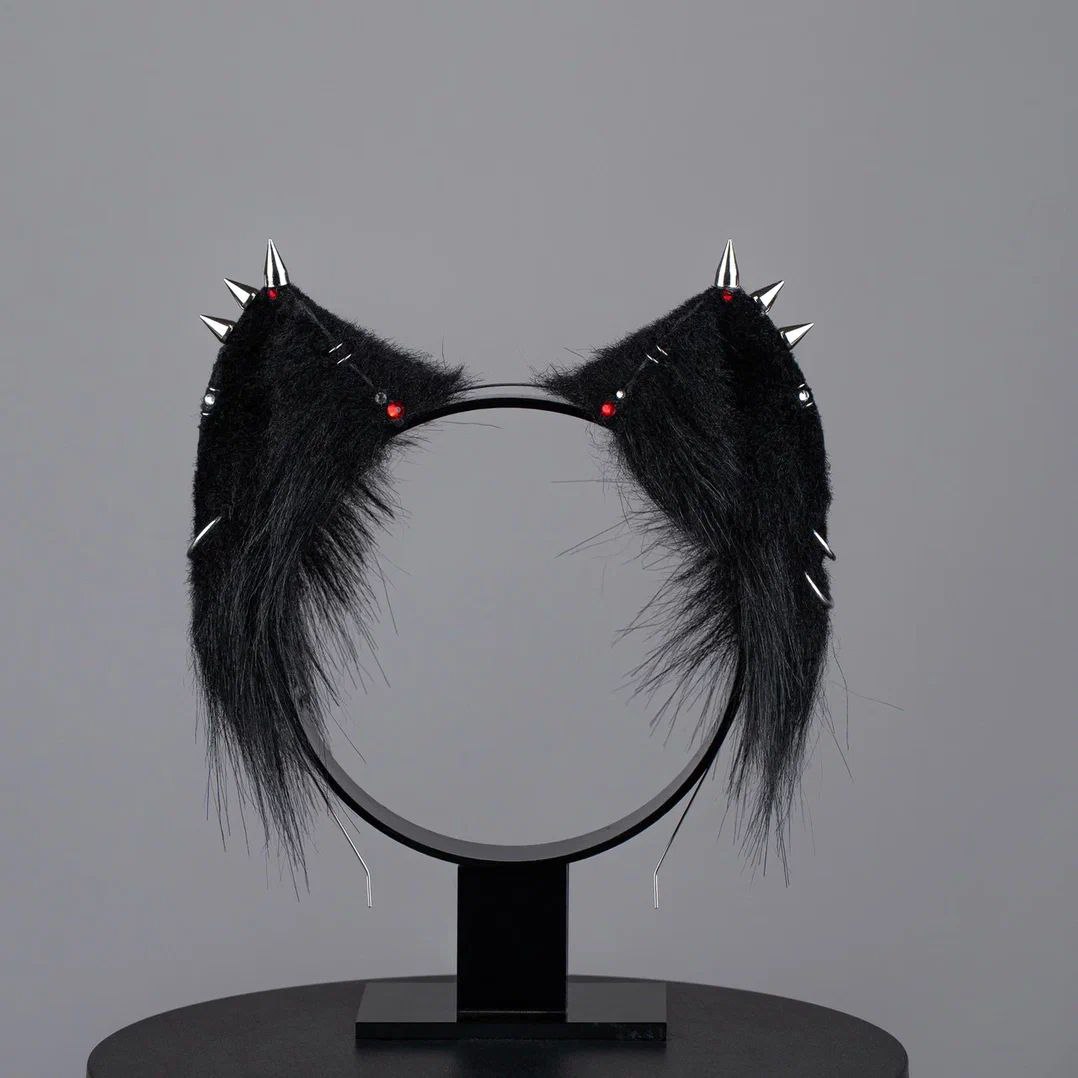 Spiked Black Kitten Ears