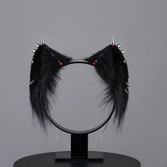 Spiked Black Kitten Ears