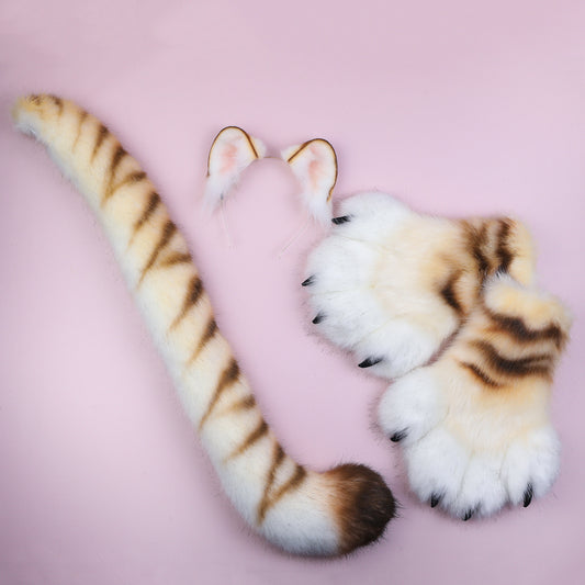 Tiger Ears and Tail Set (with paw gloves)