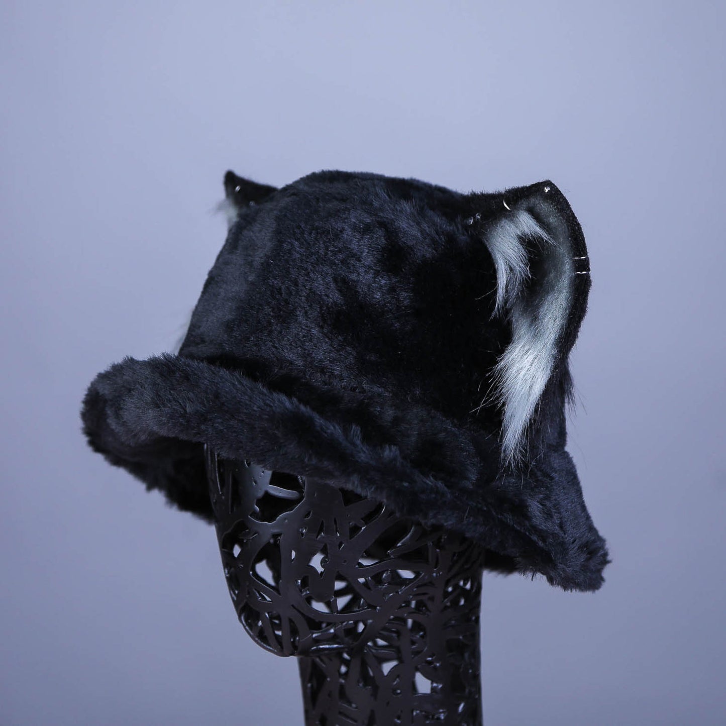 Black Kitten Hat (with gray and black ears)
