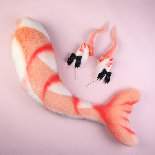 Shrimp Kitten Ears and Tail Set
