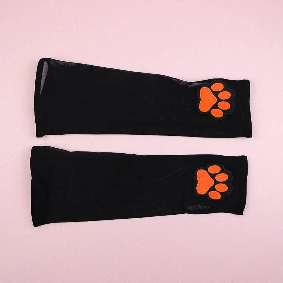 Pumpkin Paw Kitten Mitten Gloves