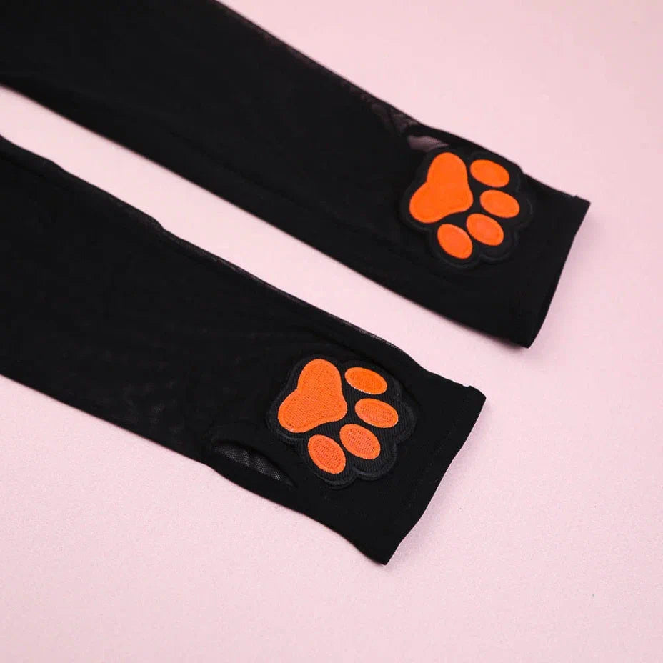 Pumpkin Paw Kitten Mitten Gloves