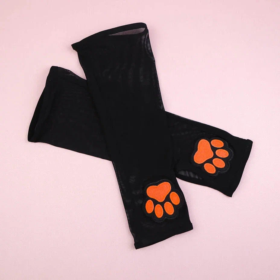 Pumpkin Paw Kitten Mitten Gloves