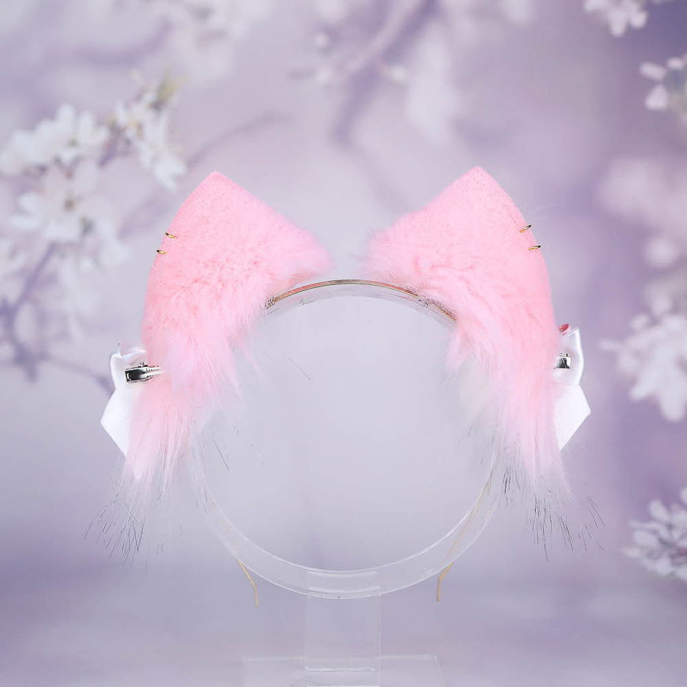 Pink Cat Ears And Tail Set Neko to mori pink-cat-ears-and-tail-set-neko-to-mori