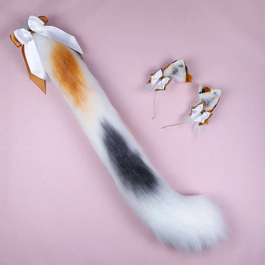 Calico Kitten Ears and Tail Set