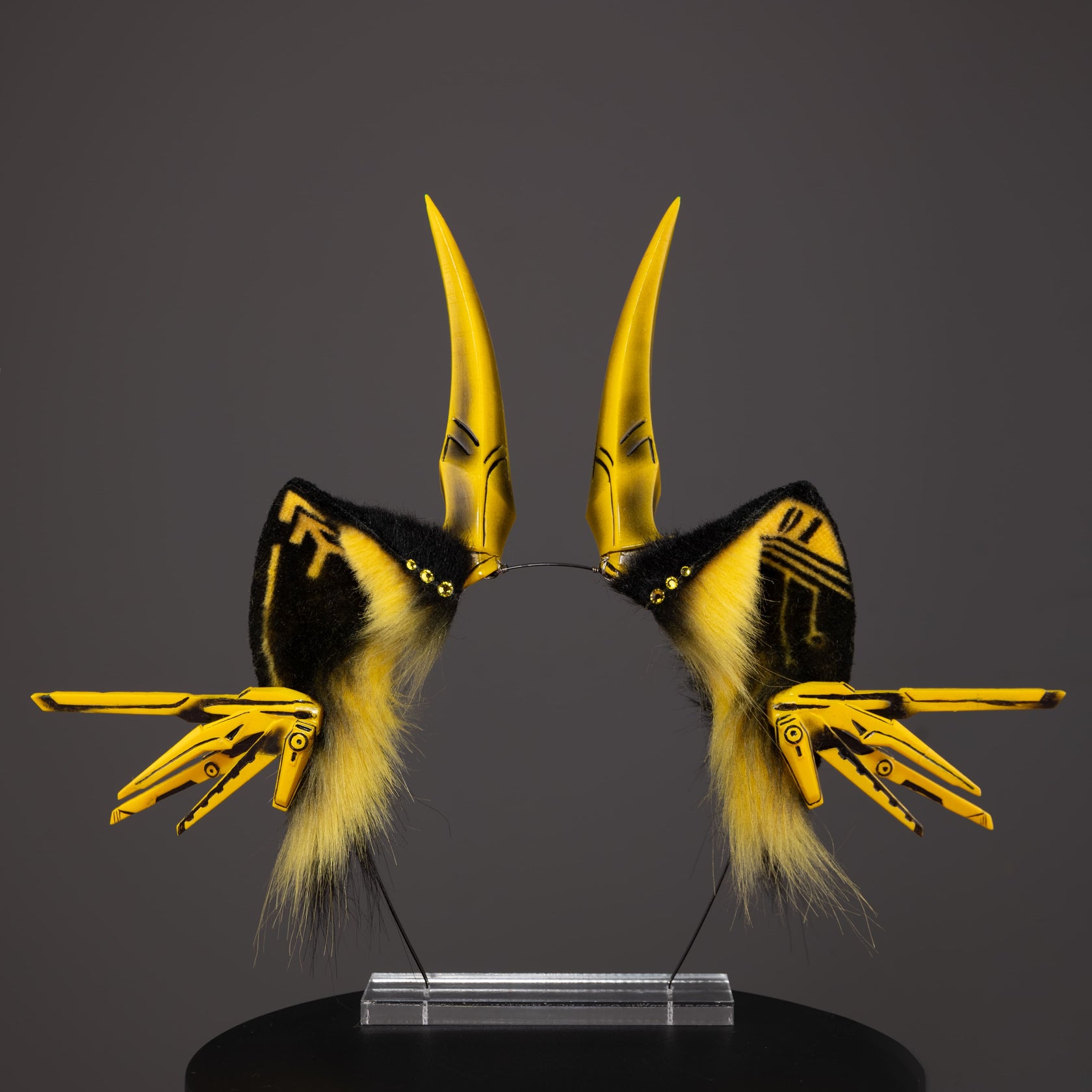 Yellow Cyber Kitty with horns – neko.to.mori