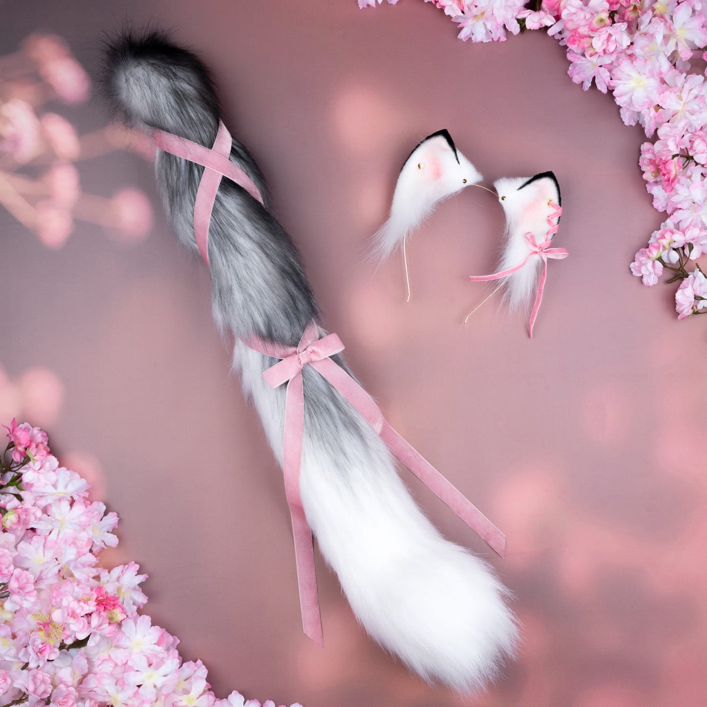 Corset Kitty Ears and Tail Set