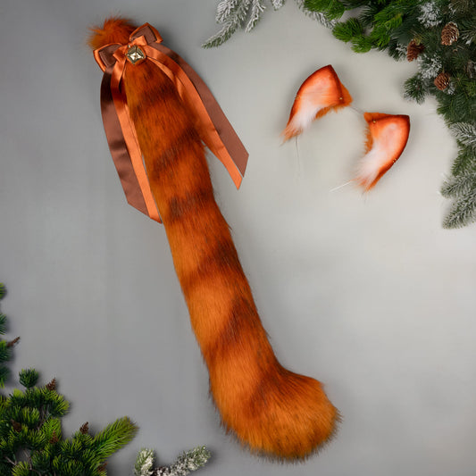 Ginger Kitten Ears and Tail Set