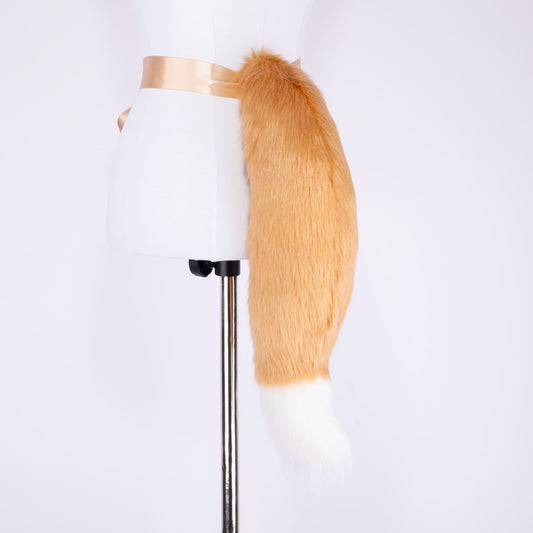 Beige and White Fox Tail